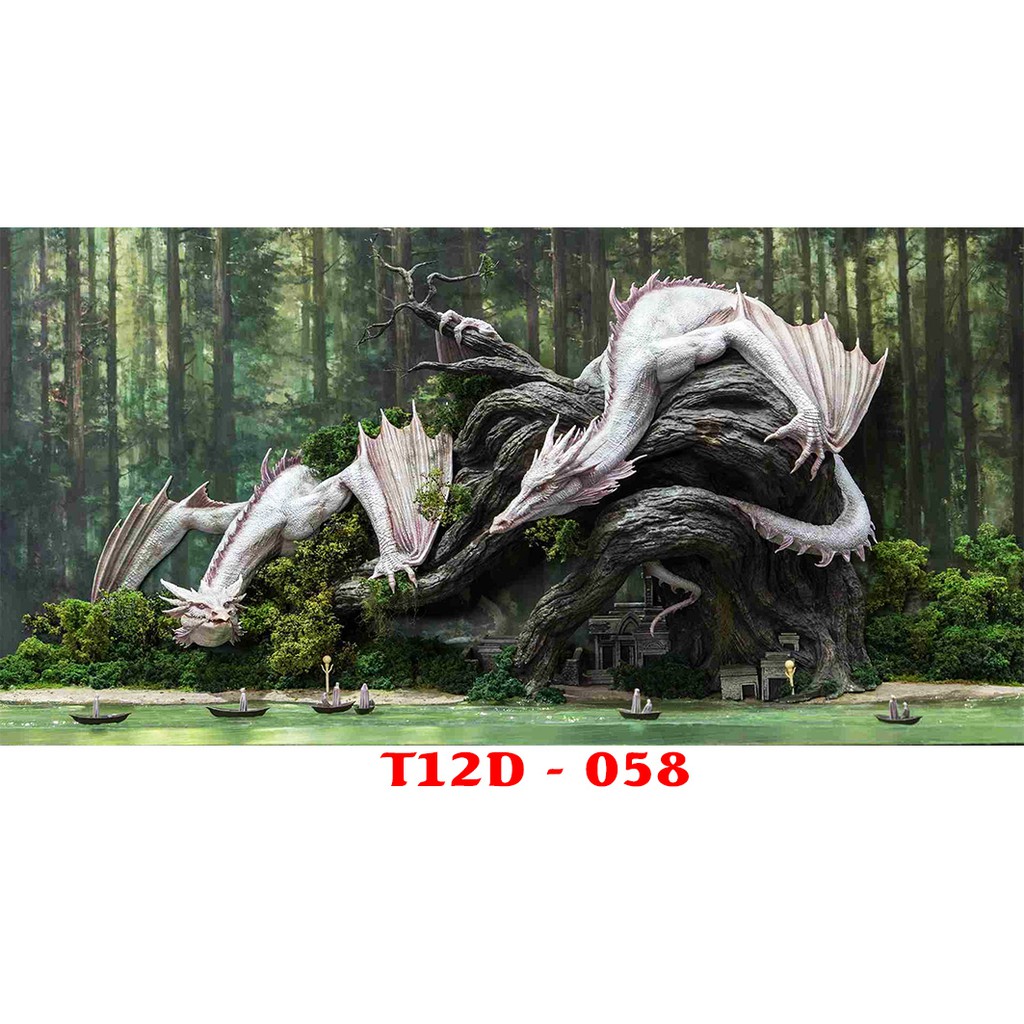 Tranh 3D bể cá mã T12D-058 kt (60,80,90,100,1m2,1m5,1m6)