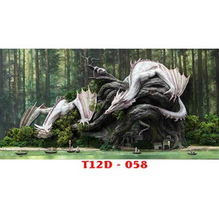 Tranh 3D bể cá mã T12D-058 kt (60,80,90,100,1m2,1m5,1m6)
