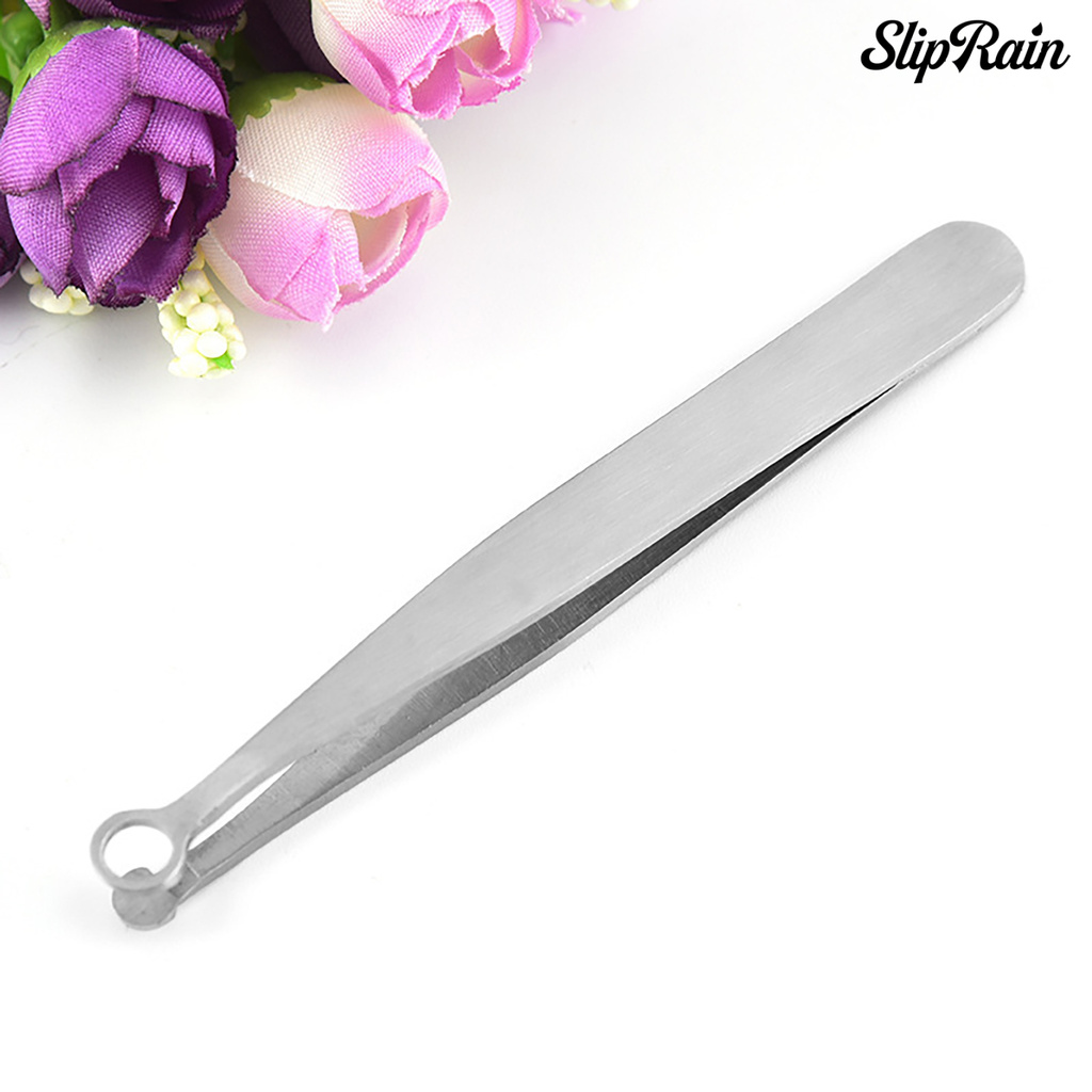 Sliprain ♥Nose Hair Tweezers 360 Degree Round Head Anti-Corrosion Solid Nose Hair Removal Tip