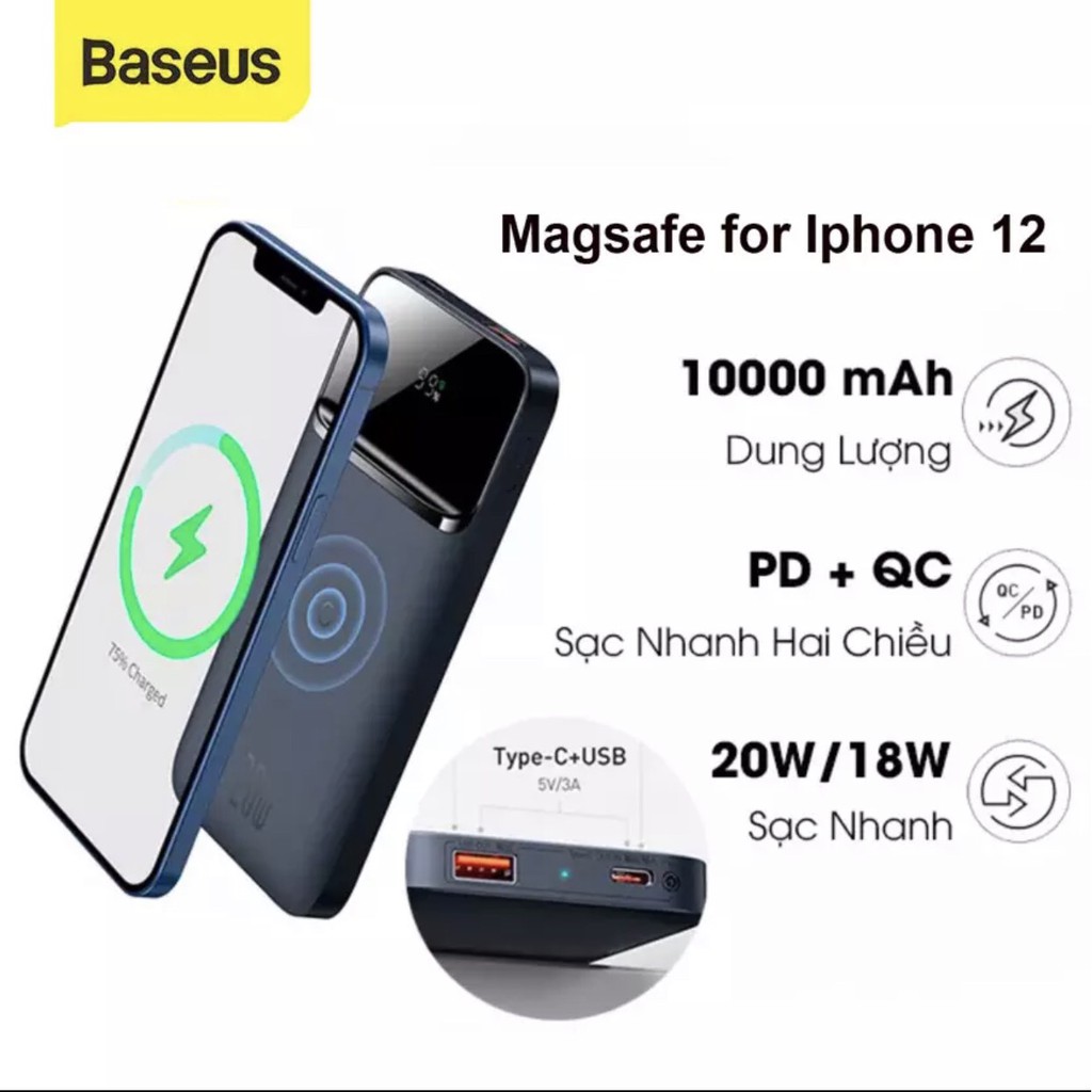 Pin sạc dự phòng Baseus 20W 10000mAh cho điện thoại di động