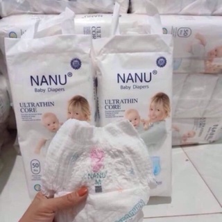Bỉm dán, quần Nanu siêu thấm 1 bịch 50 miếng S50-M50-L50-XL50-XXL50-XXXL50