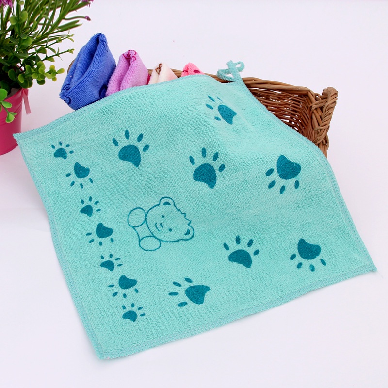 Khăn Lau Mặt Hình Vuông Bằng Sợi Microfiber Thấm Hút Tốt In Họa Tiết Hoạt Hình Xinh Xắn Cho Bé