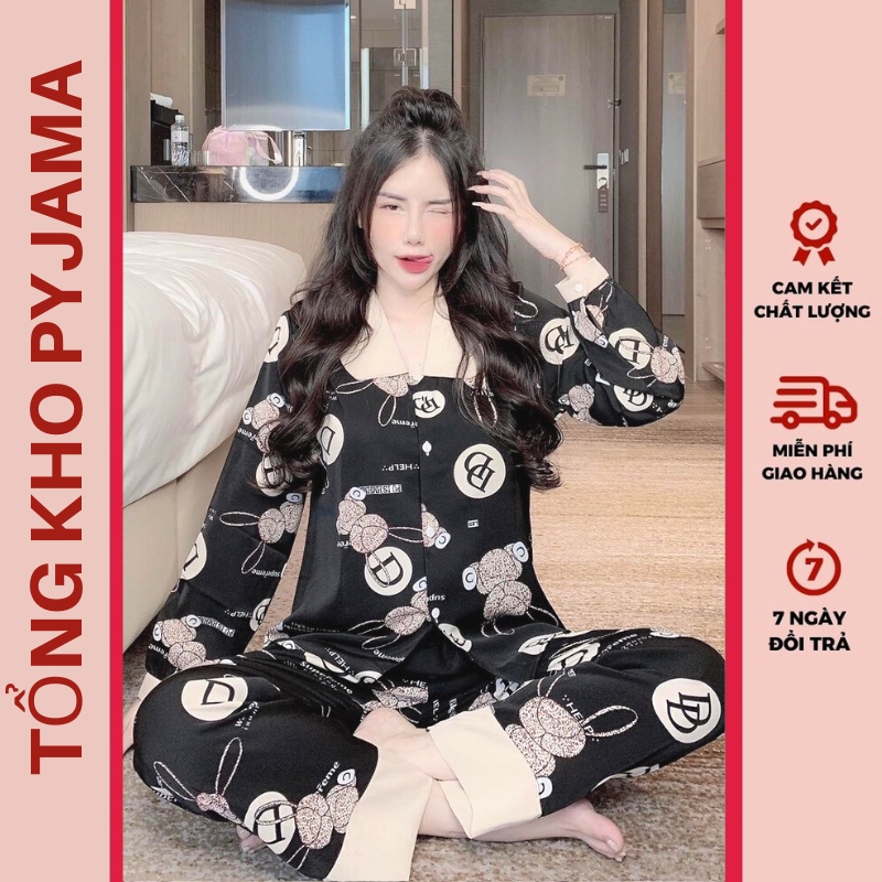 Bộ Pyjama tay dài thu đông chất liệu Kate Thái cao cấp, hàng loại 1 mềm mại, không xù nhiều mẫu
