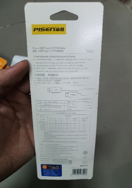 Cáp OTG Type C Pisen MU11 15cm