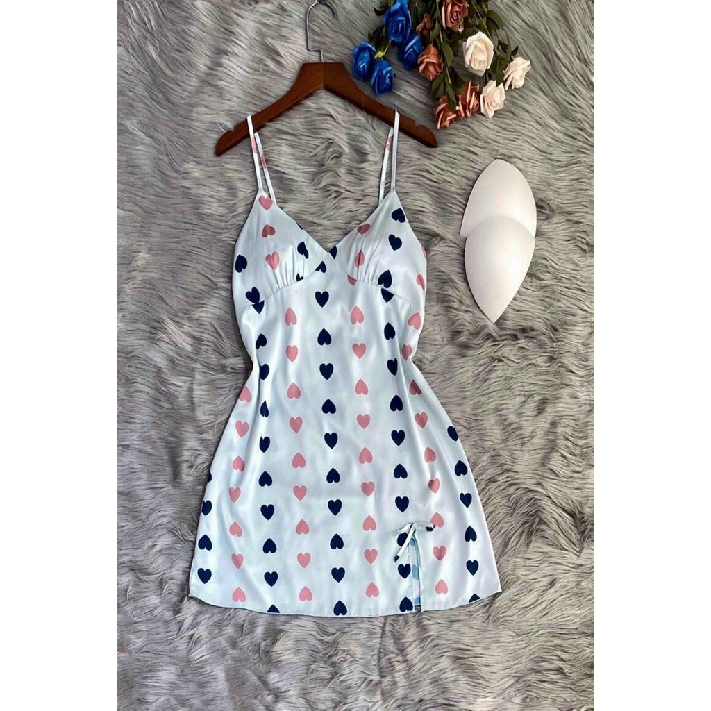 Váy ngủ hai dây lụa latin hoạ tiết siêu ngọt ngào | BigBuy360 - bigbuy360.vn