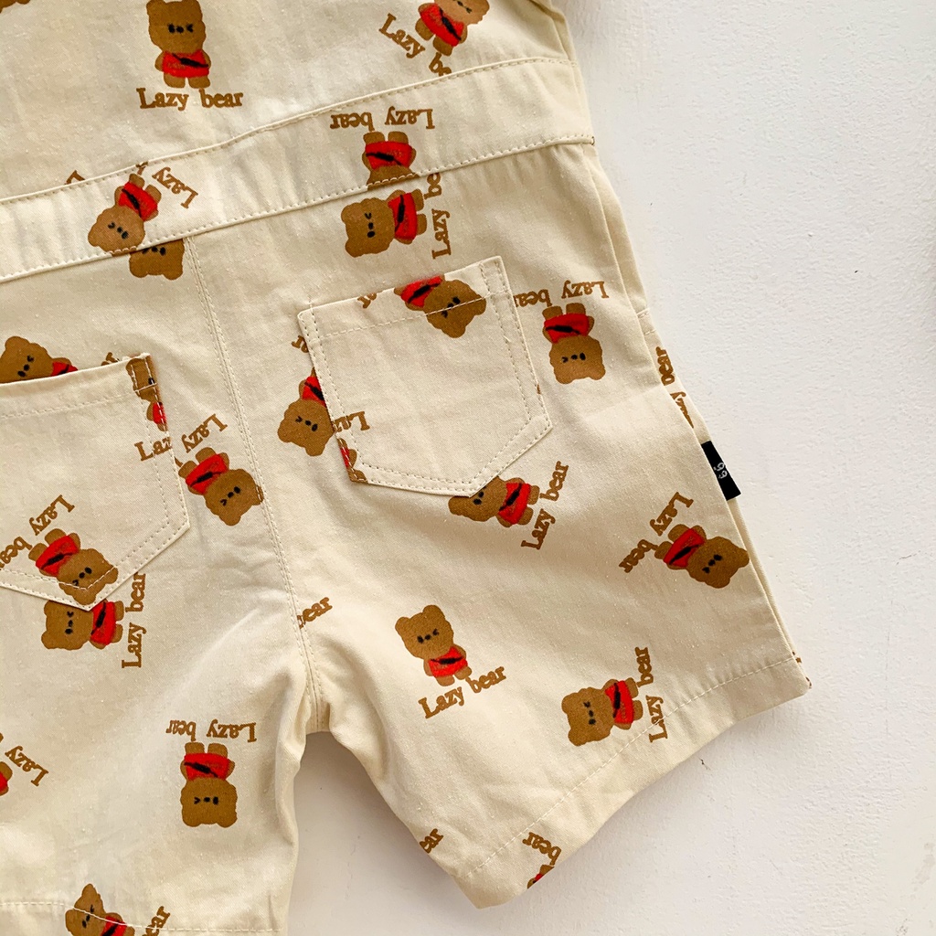 Bộ Áo Liền Quần Tay Ngắn Dễ Thương Cho Bé Trai Sơ Sinh