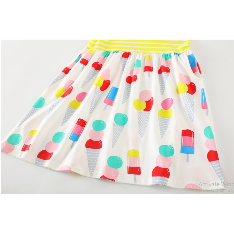 Váy cho bé gái cộc tay mùa hè chất cotton 100% mền mịn - Hãng 27kids