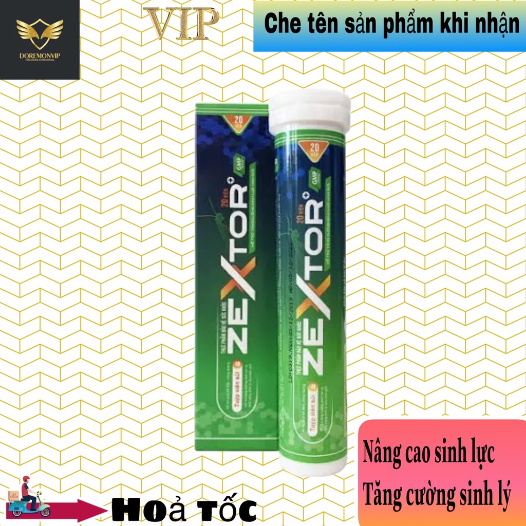 Viên Sủi ZEXTOR Tăng Cường Sinh Lý Nam Giới | Tuýp 20 Viên | Cam Kết Chính Hãng