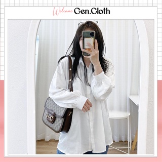 Áo sơ mi lụa tay phồng - form rộng Oversize - Chất vải lụa Hàn mịn mát - phối đồ cực xinh