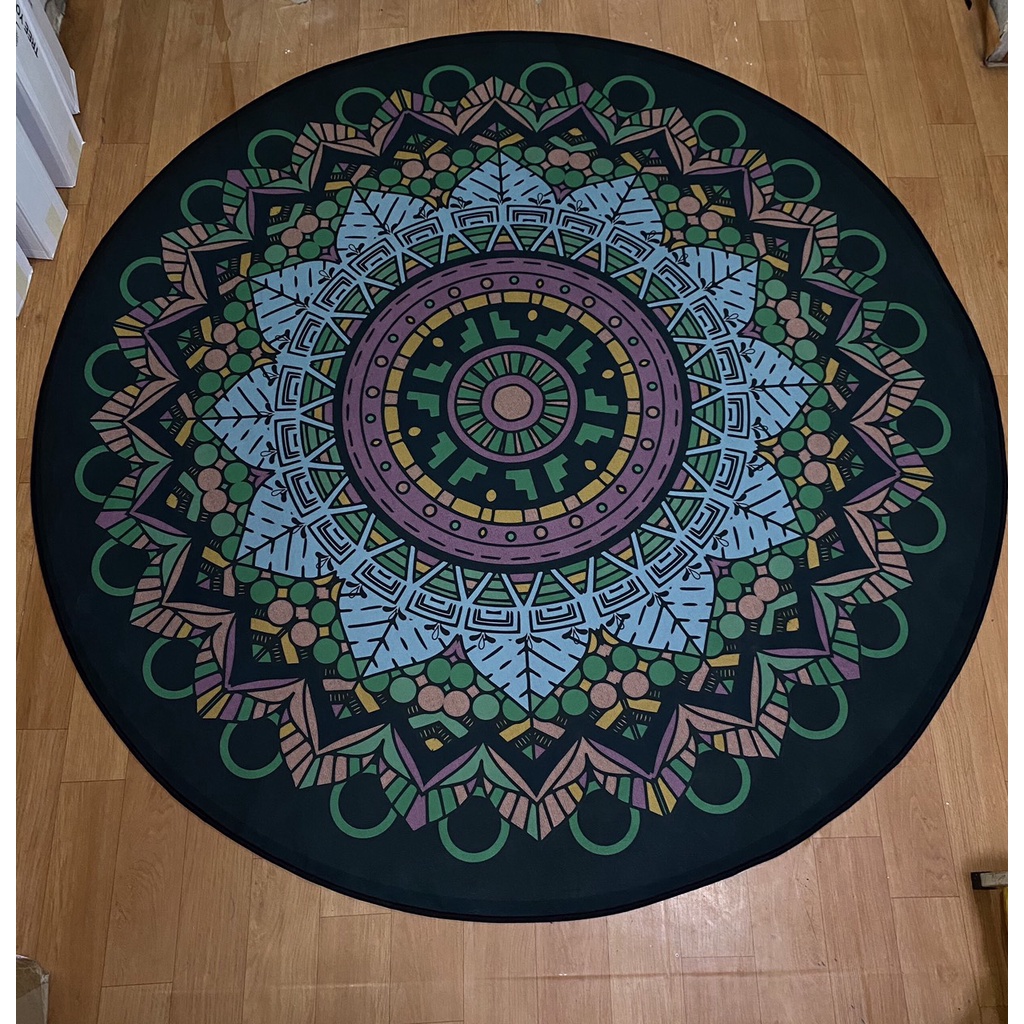 Thảm yoga tròn 1,8m chất liệu cao su Kèm túi