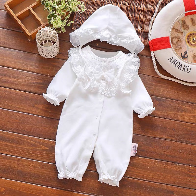 sét body kèm mũ dài tay cho bé gái, nhiều size.