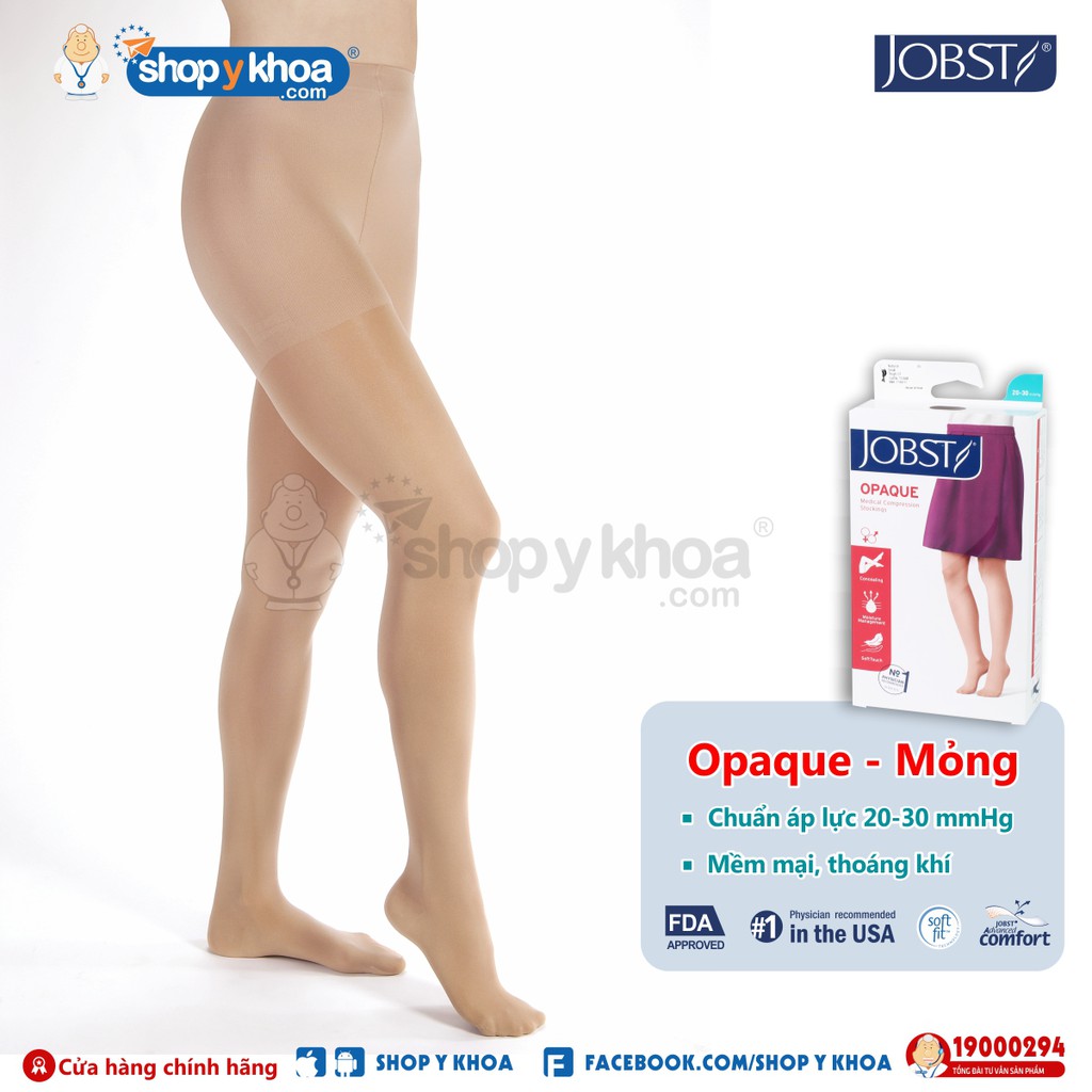 Combo 1 Opaque - Mỏng, vớ quần, màu da, kín ngón + 1 Kem thoa suy tĩnh mạch Celia