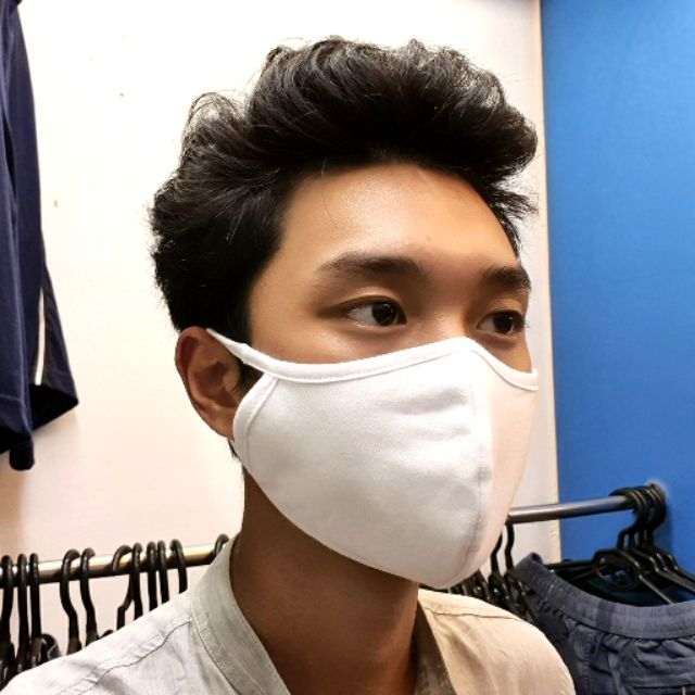 Khẩu trang vải trắng đen 100% cotton HANOSIMEX thoáng mát, khẩu trang Hàn Quốc