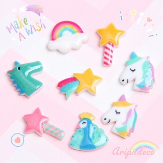 Charm TÍ HON unicorn cổ tích 2 B60 /Nguyên liệu làm phụ kiện handmade vòng tay / resin