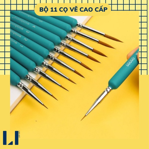 Bộ 11 cọ vẽ đầu nhọn,cọ tỉa cao cấp LIM Art