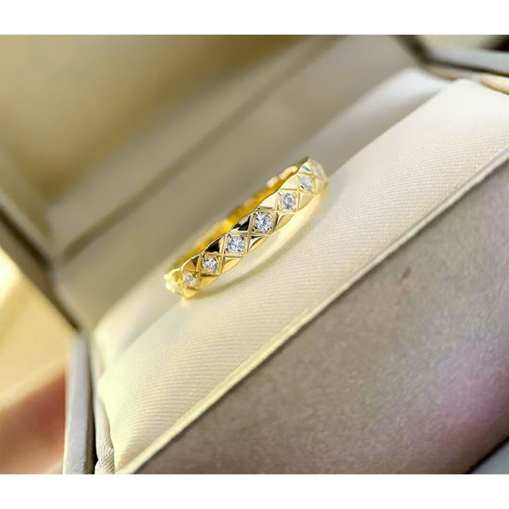 Nhẫn titan góc cắt hình kim cương đính đá siêu đẹp, bền màu, hợp thời trang - Tặng hộp đựng sinh xắn