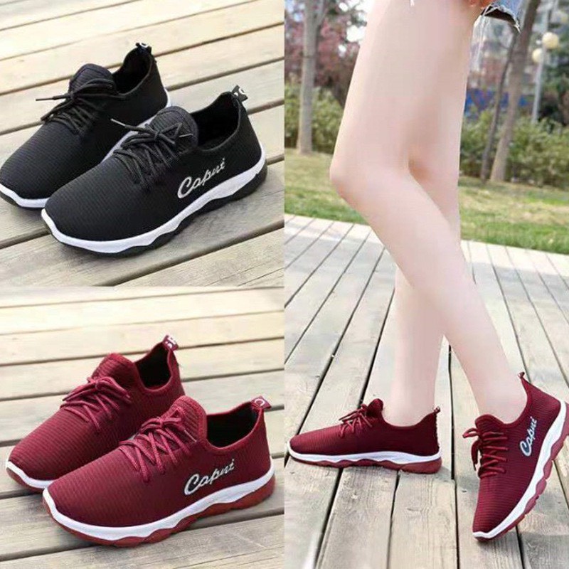 (2 Màu) Giày sneaker nữ đế lượn Capntt thoáng khí