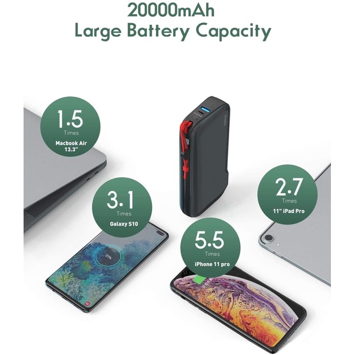 Sạc dự phòng 20000mAh PD 30W Kiêm Củ sạc tường IDMIX Mr Charger APOLLO CH08 PD 65W 1C-1A