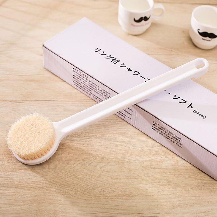 Loại Tốt Bàn Chải Cọ Chà Lưng Muji Nhật Bản, Cây Bông Tắm Chà Lưng Có Hộp