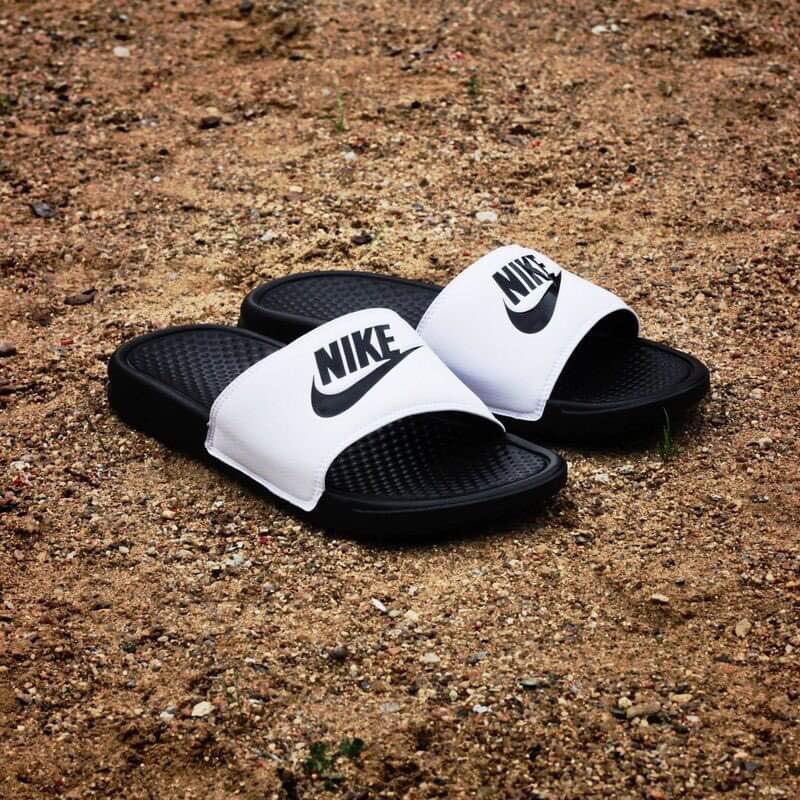(CHÍNH HÃNG) Dép N Benassi quai trắng chống nước êm chân unisex nam nữ full box Hàng US