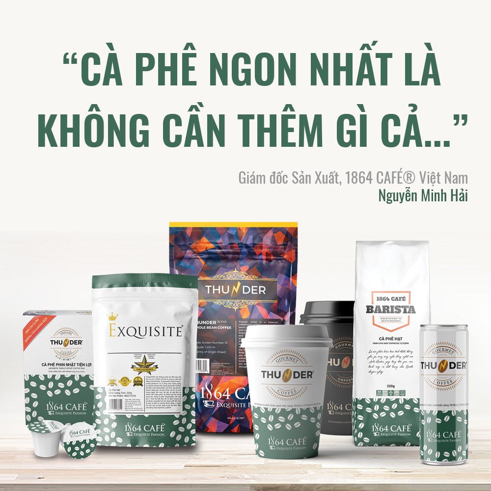 Combo 02 Bao Cà Phê Rang Xay Thunder No.1 Trọng lượng 454g - 1864 CAFÉ