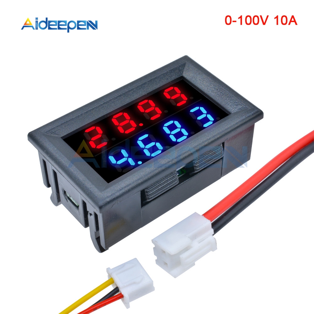 0.28'' Digital Voltmeter Ammeter 4 Bit 5 Wires DC 100V 200V 10A Voltage Current Meter Red Blue/Red Red LED Dual Display Amp Volt | BigBuy360 - bigbuy360.vn