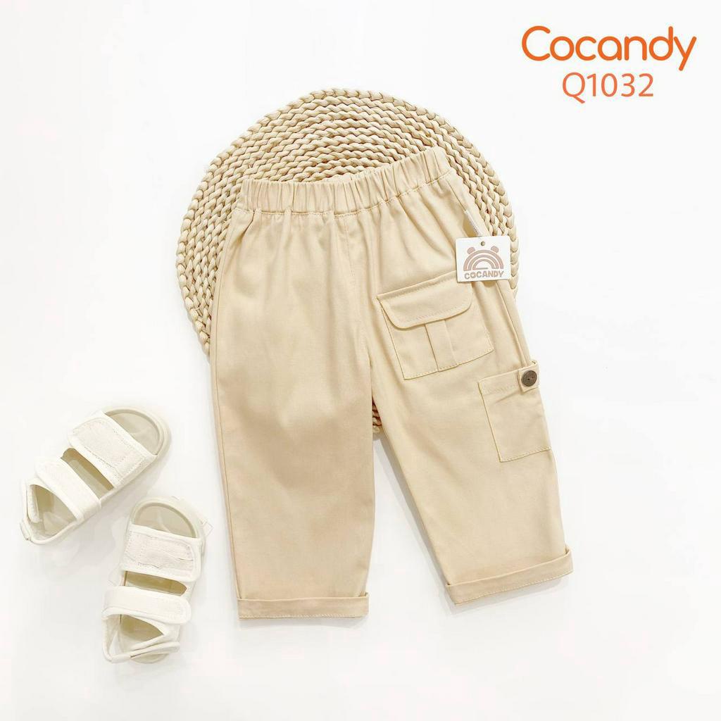 Quần cho bé -Quần dài kaki ĐEN, BE, TRẮNG 2 túi phối cúc cho bé của COCANDY mã Q1031,Q1032,Q1033