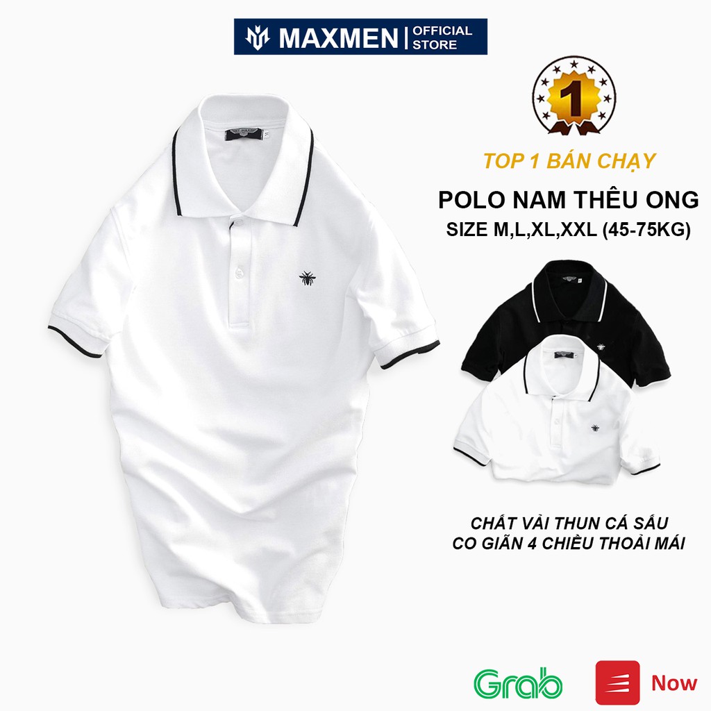 Áo thun nam có cổ polo ngắn tay Hamino màu trắng đen vải thun cotton co giãn form basic cao cấp đẹp VNXK E3