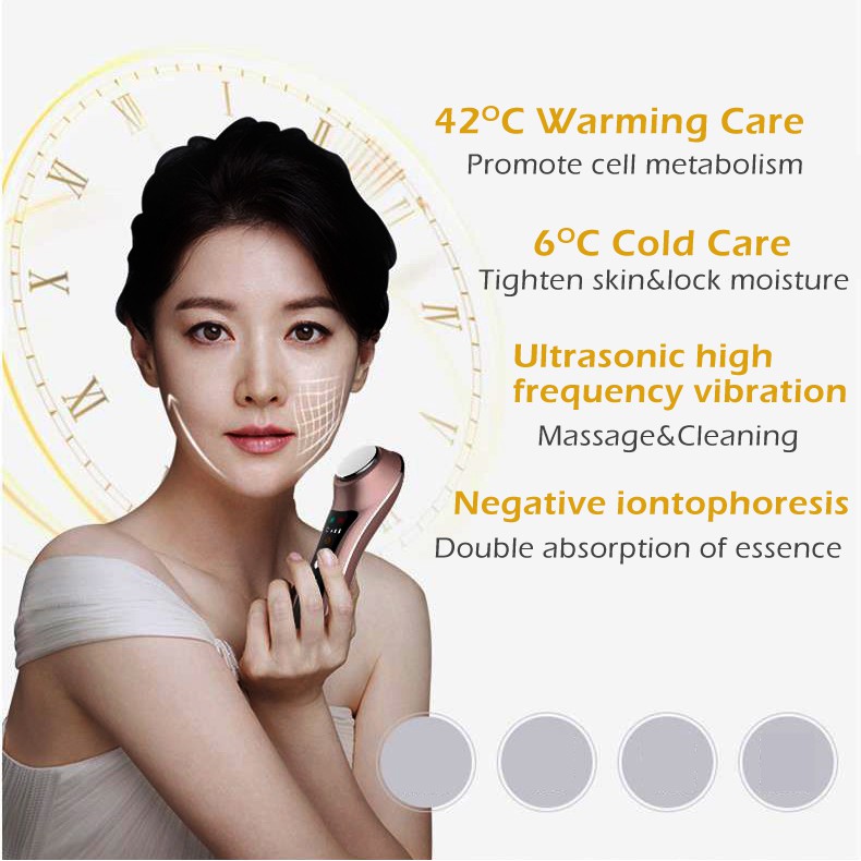 BIOSKIN Anion Sonic Hot Cold Face Massager Beauty Skin Care Vibration Anti-aging Firming Anti-wrinkle Spa Machine Rechargeable