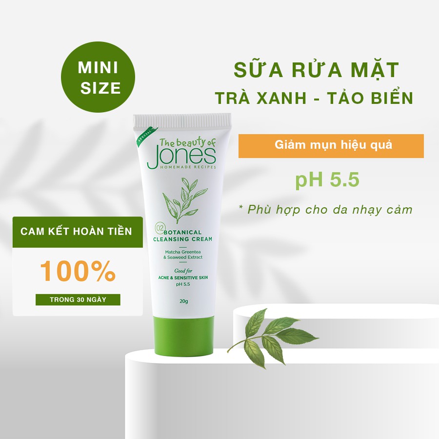 Sample Sữa rửa mặt da mụn nhạy cảm từ trà xanh tảo biển The Beauty of Jones | BigBuy360 - bigbuy360.vn