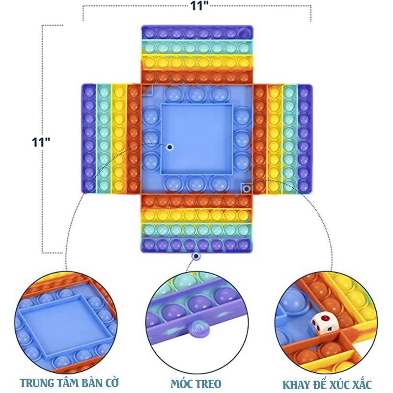 Pop It Bàn Cờ 4 Người Chơi-Đồ Chơi đồ chơi xả stress mùa dịch hiệu quả