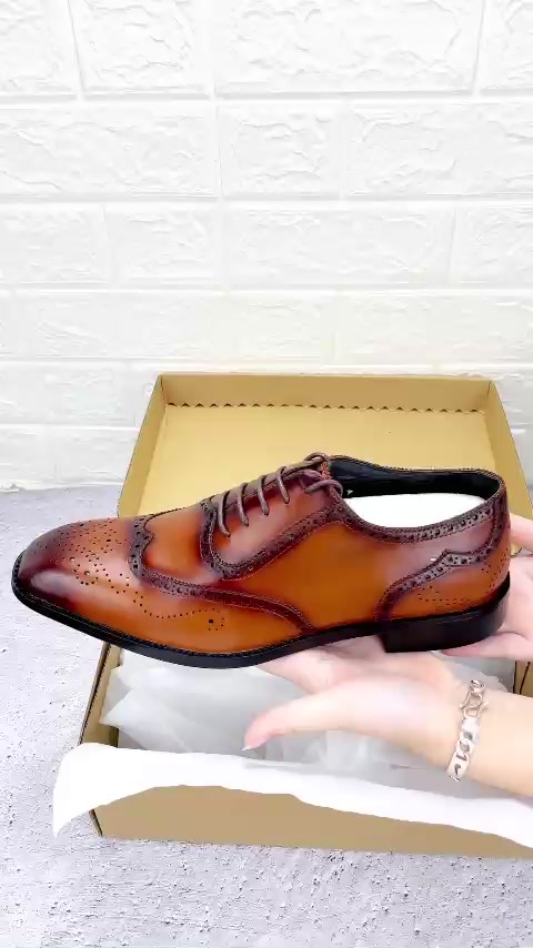 Giày da nam cao cấp đế phíp da bò thật bảo hành 1 năm kiểu dáng oxford lịch lãm - Mã T155 | BigBuy360 - bigbuy360.vn