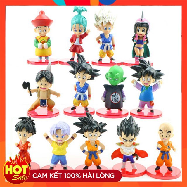 Bộ 13 Mô Hình Nhân Vật Trong Truyện Dragon Ball - Có Giá Đỡ