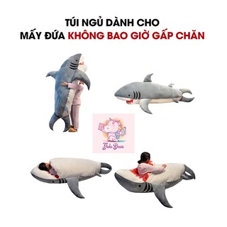 Cá Mập Ngủ Khổng Lồ, túi ngủ độc đáo, túi ngủ văn phòng, Gấu bông nhung co giãn 4 chiều