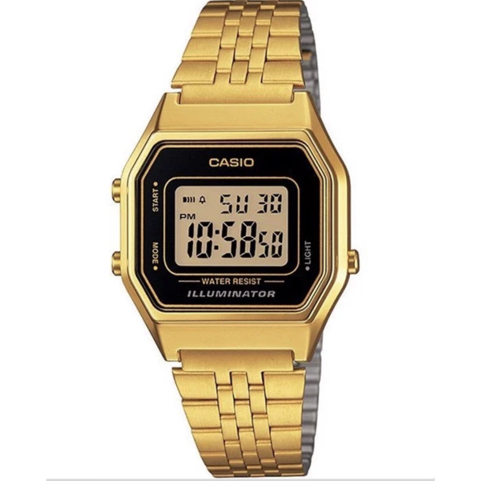 ĐỒNG HỒ UNISEX CASIO LA680WGA-1DF Gold - Dây kim loại
