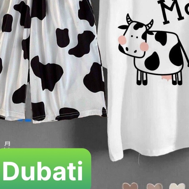 ĐỒ BỘ THỂ THAO NỮ BÒ SỮA MOO HOẠT HÌNH THUN COTTON SIÊU MÁT NAM NỮ, SÉT ĐỒ MẶC Ở NHÀ BỘ ĐỒ NGỦ CAO CẤP - DUBATI FASHION