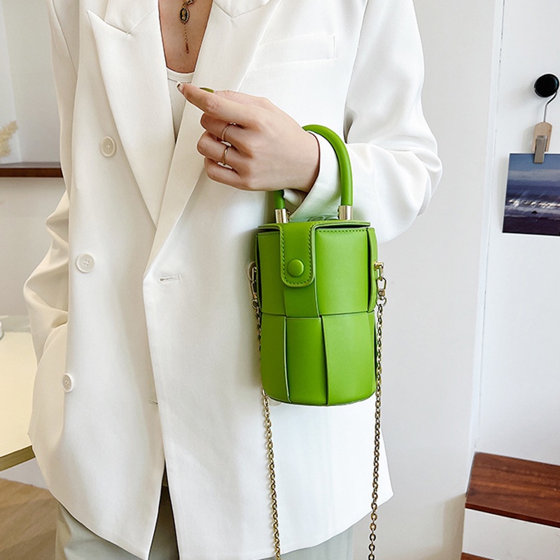 Túi Đeo Vai Hình Trụ Kiểu Dây Xích Thời Trang Cho Nữ