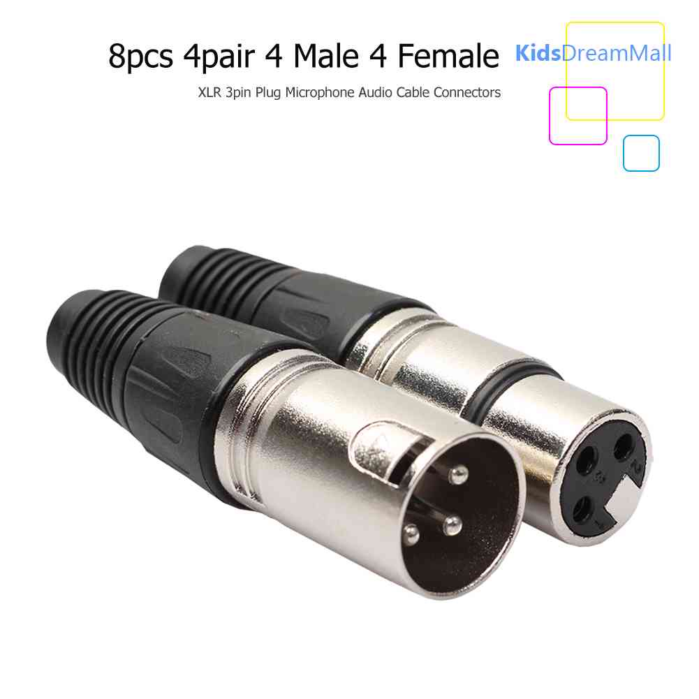 Set 8 Dây Cáp Nối Âm Thanh 4 Male 4 Female XLR 3Pin