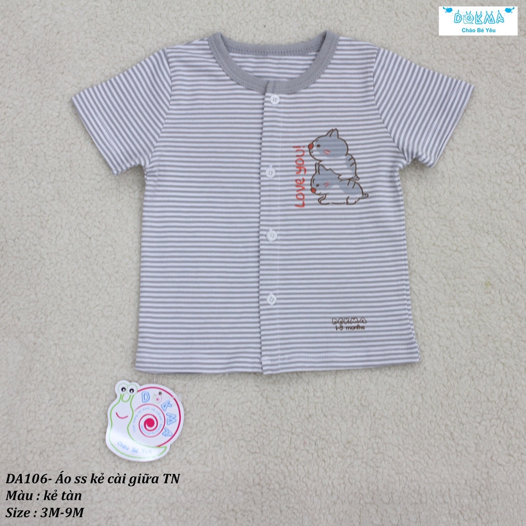 Dokma - Áo cộc tay cài giữa kẻ 3-9m DA106 (BK)