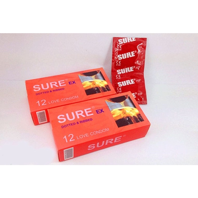 (Hoả tốc) Bao cao su SURE đỏ hộp 12 cái