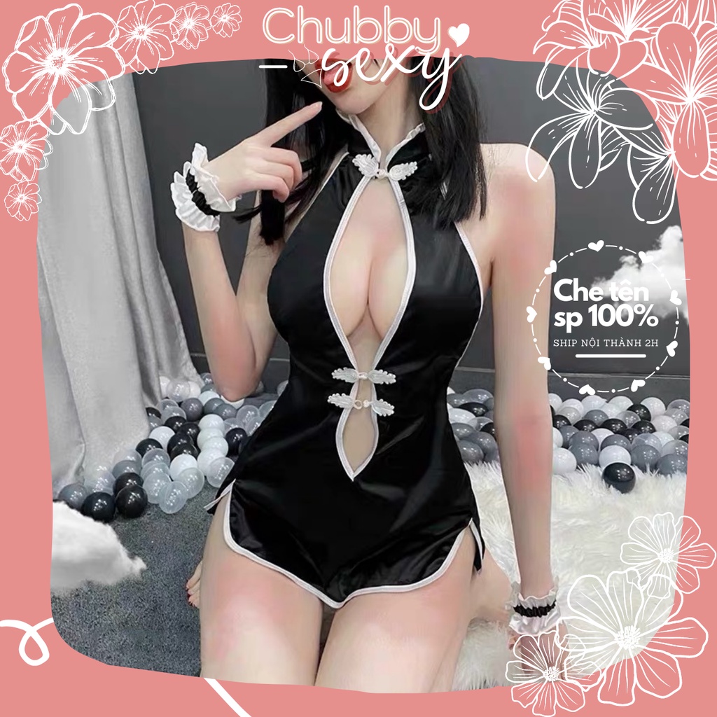 Cosplay Sườn Xám Trung Hoa - Set Đồ Ngủ Kèm Vòng Tay Cách Tân Cực Khiêu Khích Gợi Cảm Quyến Rũ- CPL41 - Chubby.Sexy