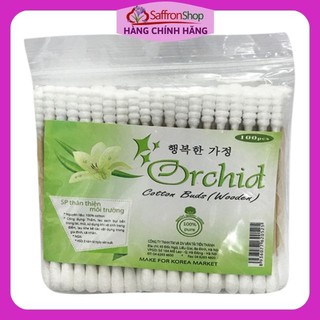 Tăm bông ngoáy tai Orchid Hàn Quốc Cao cấp 100cây/bịch