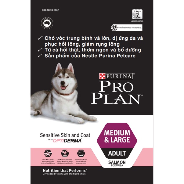 Thức ăn cho chó vị cá hồi nhập khẩu Úc PURINA PRO PLAN (dùng cho chó da nhạy cảm, dị ứng da lông)