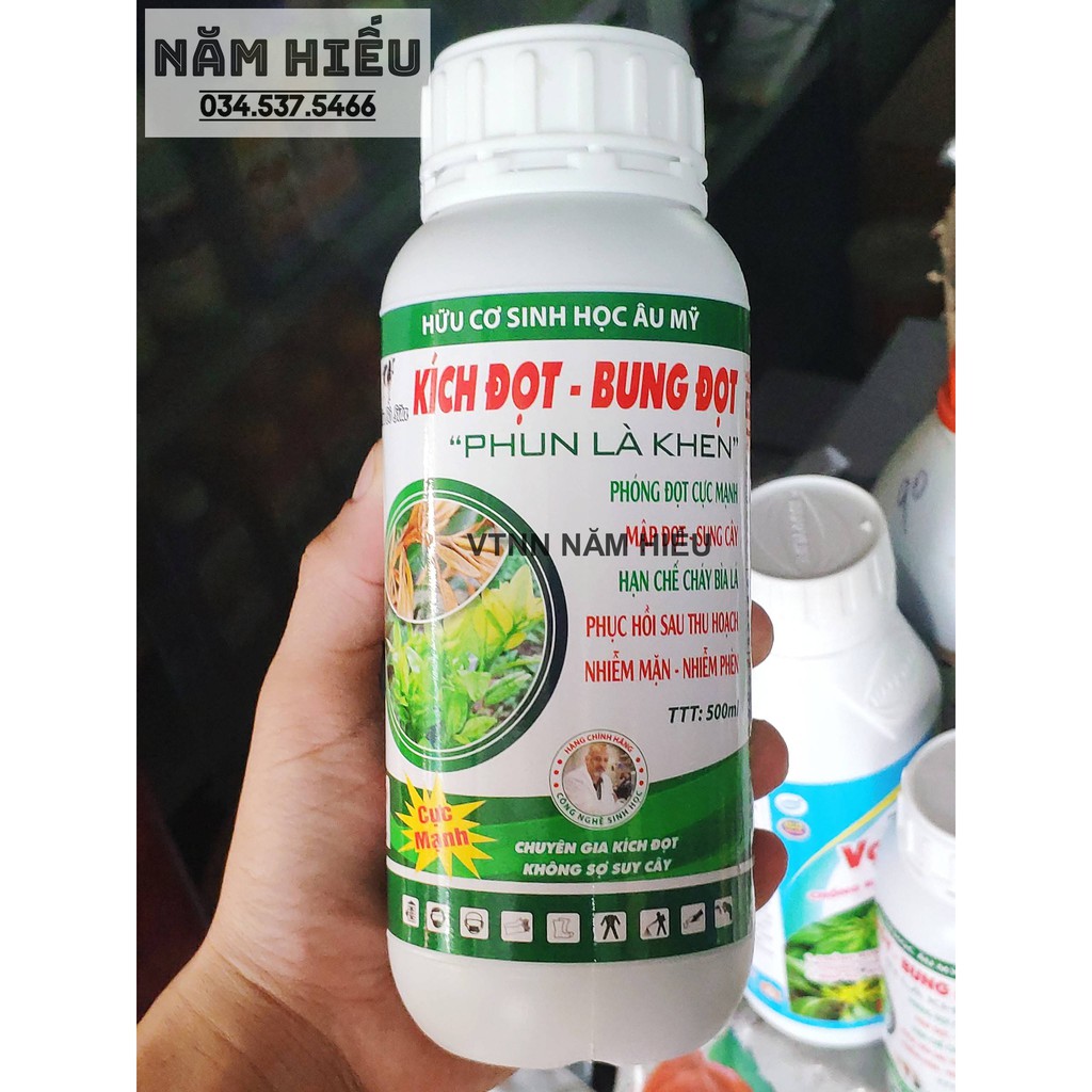 Phân bón lá KÍCH ĐỌT - BUNG ĐỌT dưỡng đọt hoa kiểng cây an trái atonik - Chai 500ml - Xanh lá, Dày lá, To lá, Mập cọng