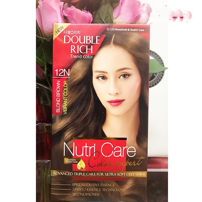 Thuốc nhuộm tóc Double Rich nâu ánh vàng 12N