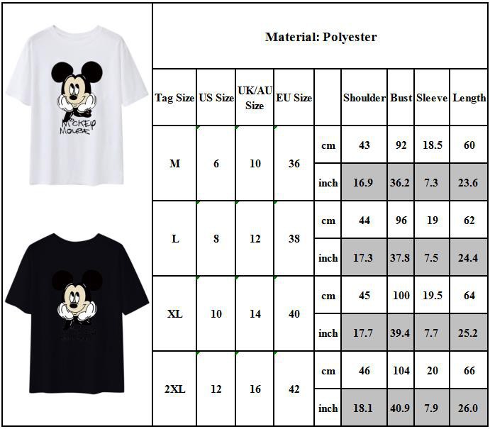 Áo Thun Nữ Tay Ngắn Dáng Rộng In Hình Chuột Mickey