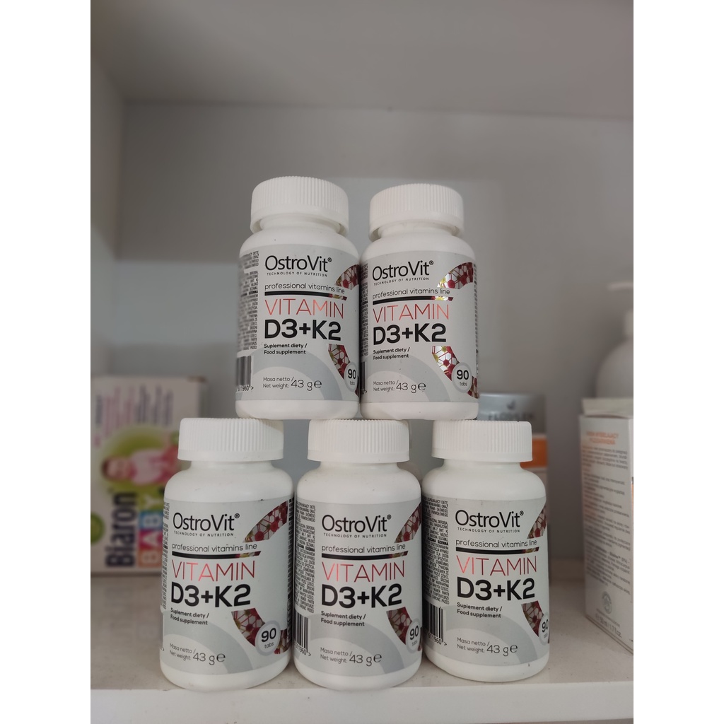 Thực phẩm bổ sung tăng sức đề kháng, săn chắc cơ xương OstroVit Vitamin D3+K2 90 viên