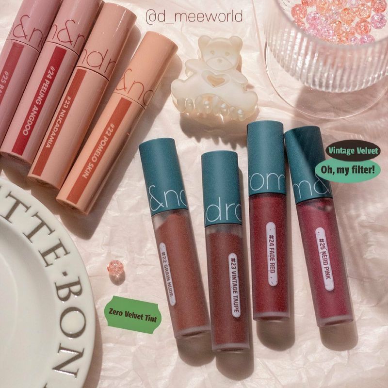 Son Romand Summer - dòng Juicy Tint bóng và Zero Velvet kem