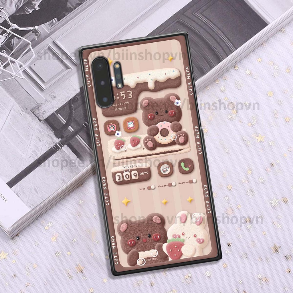 Ốp Samsung Note 10 / Note 10 Plus / Note 10+ in 3D icon gấu nổi siêu xinh, siêu đáng yêu, cá tính phong cách