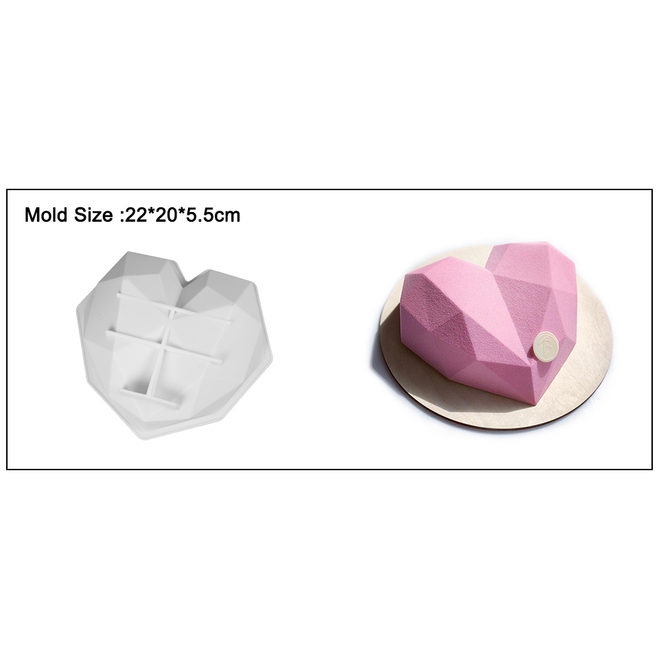 Khuôn Silicon Làm Bánh Tạo Hình Trái Tim 3d Sáng Tạo